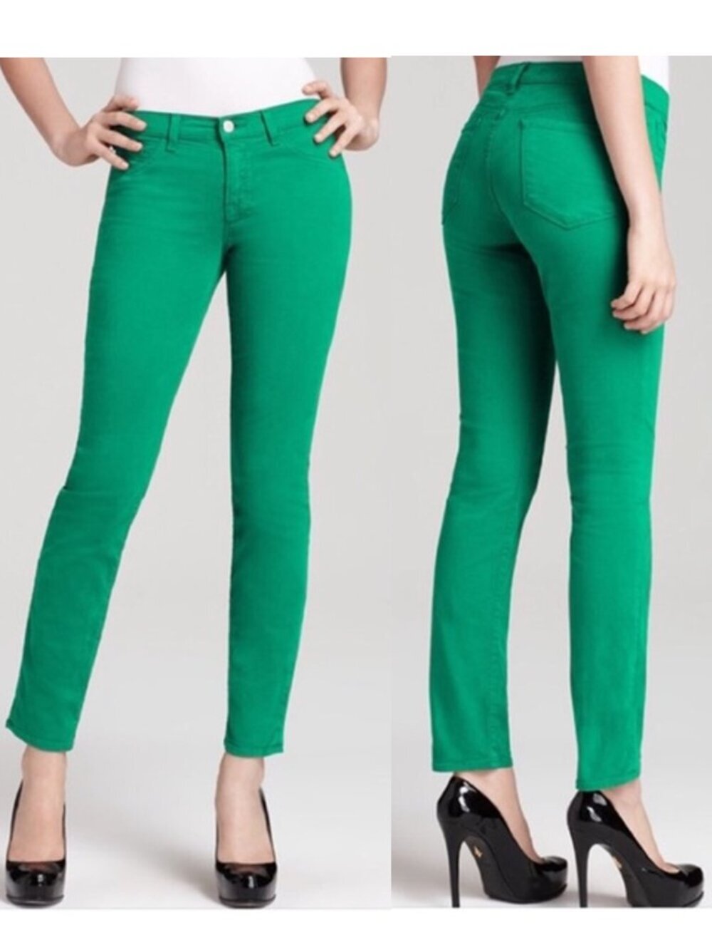 J Brand Bright Green Skinny Leg Jeans